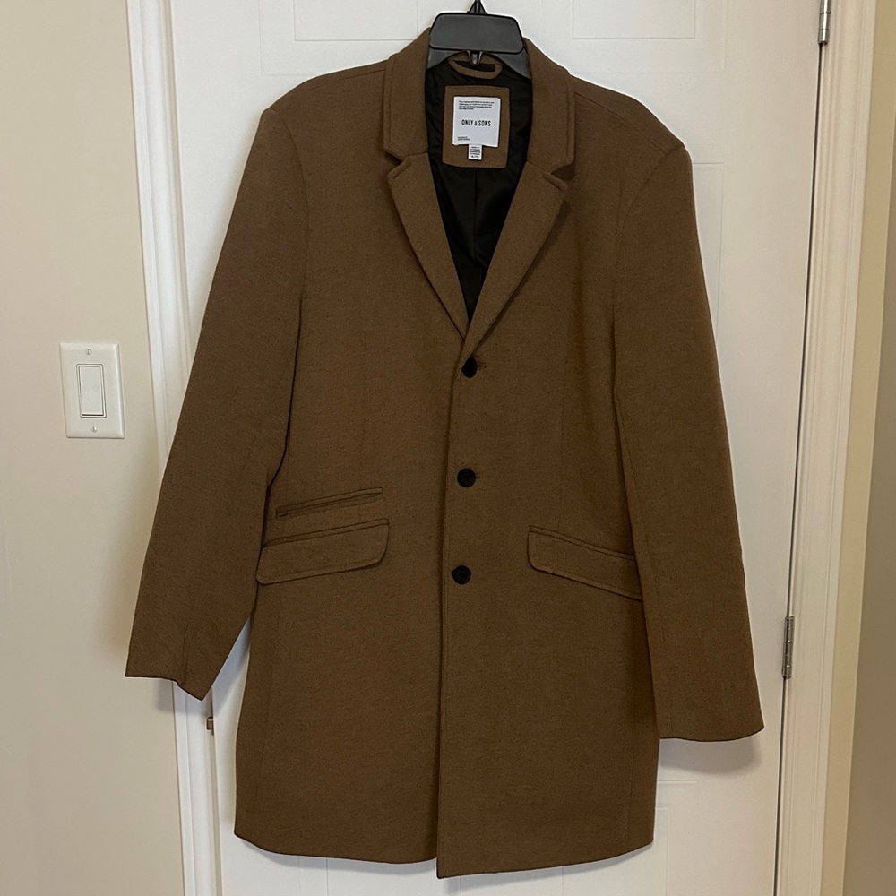 NWOT Only & Sons Brown Men's Over Coat